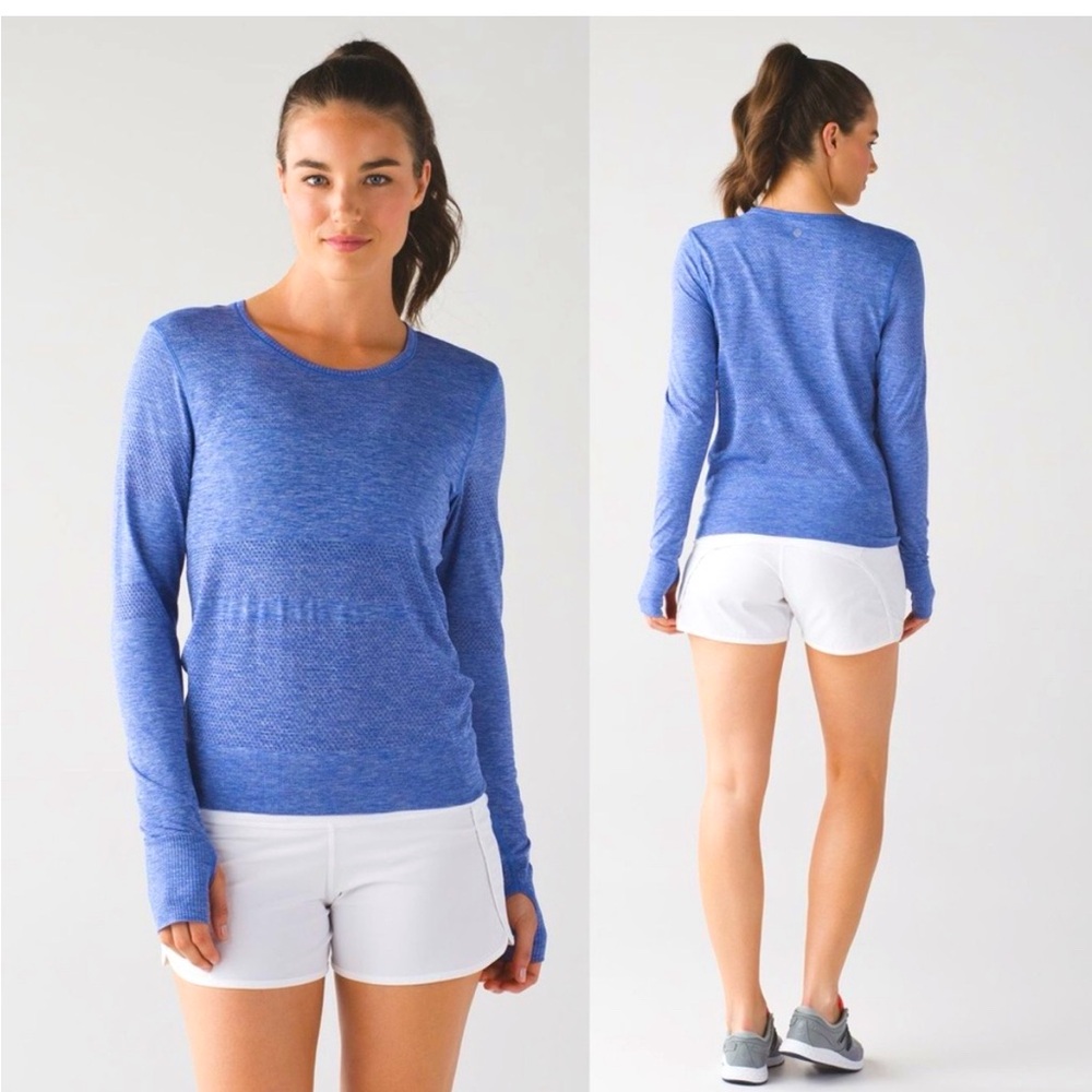 Lululemon Breeze‎ By Long Sleeve II in Heathered Sapphire Blue - Women's 4